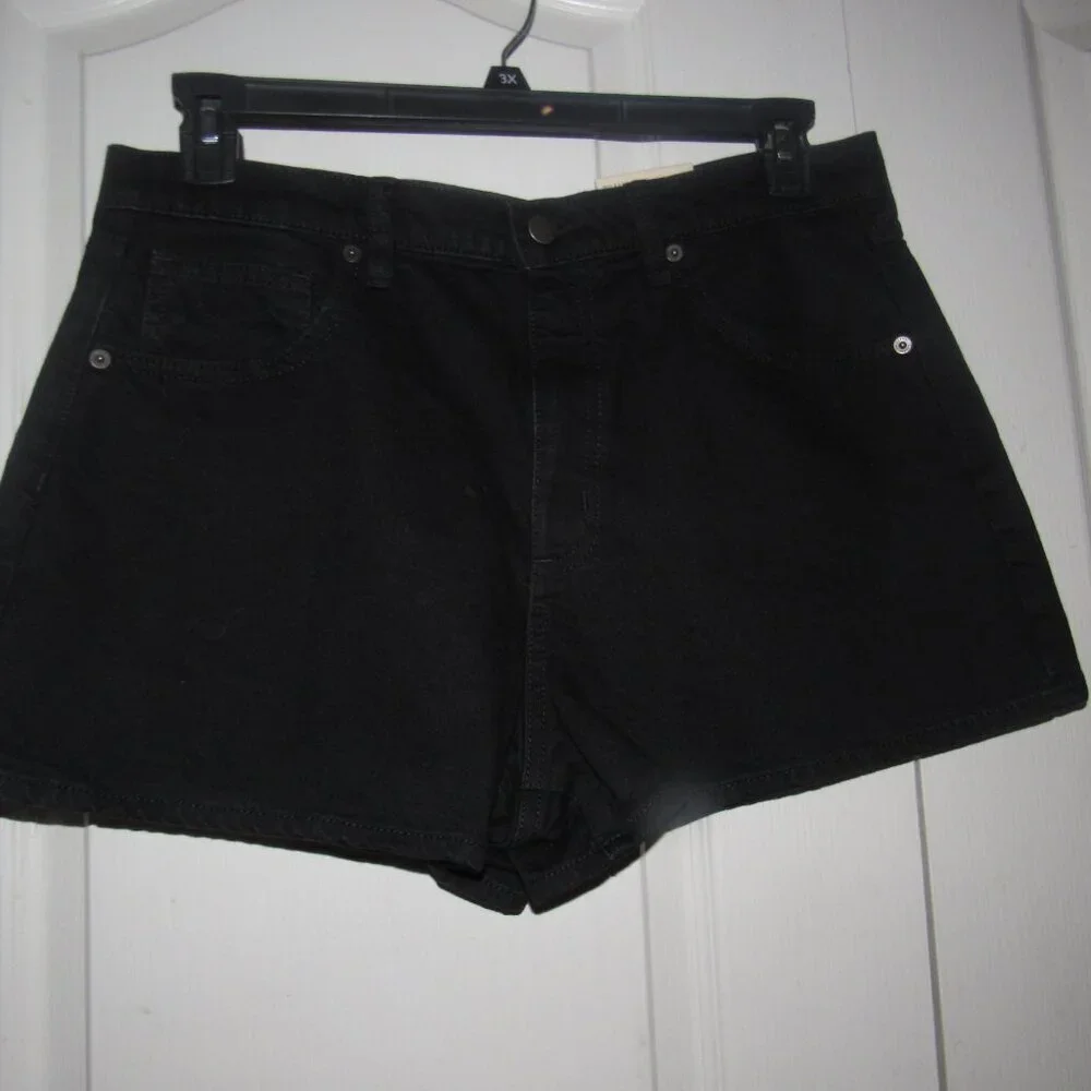 Universal Thread Black High-Rise 90s Cutoff Denim Shorts Size 12